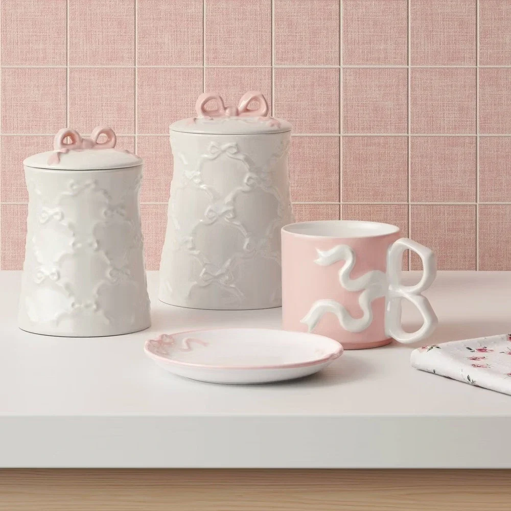 50.64oz Bow Food Canister Cream - Room Essentials, Target